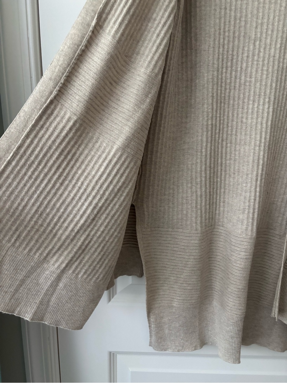 Verve Ami Neutral Ribbed Open-Front Cardigan M - Picture 5 of 7